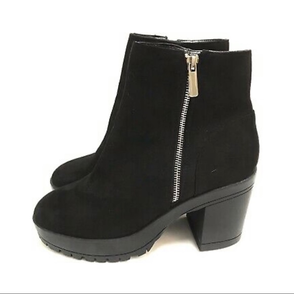 NWOT - FRENCH CONNECTION - Jasmine Lug Sole Side Zip Booties - Picture 5 of 9